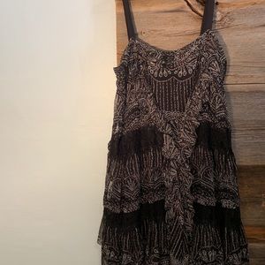 Elegant silk and chiffon DVF tank dress.